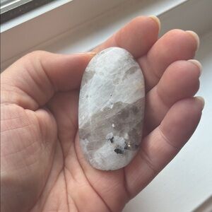 Moonstone palm stone White Polished Stone